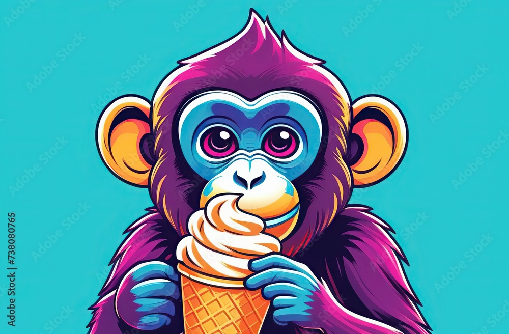 monkey eating ice cream monkey eating ice cream