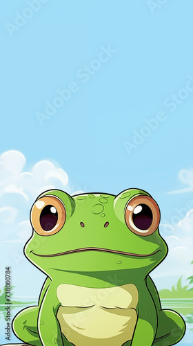 Hand drawn cartoon frog illustration 