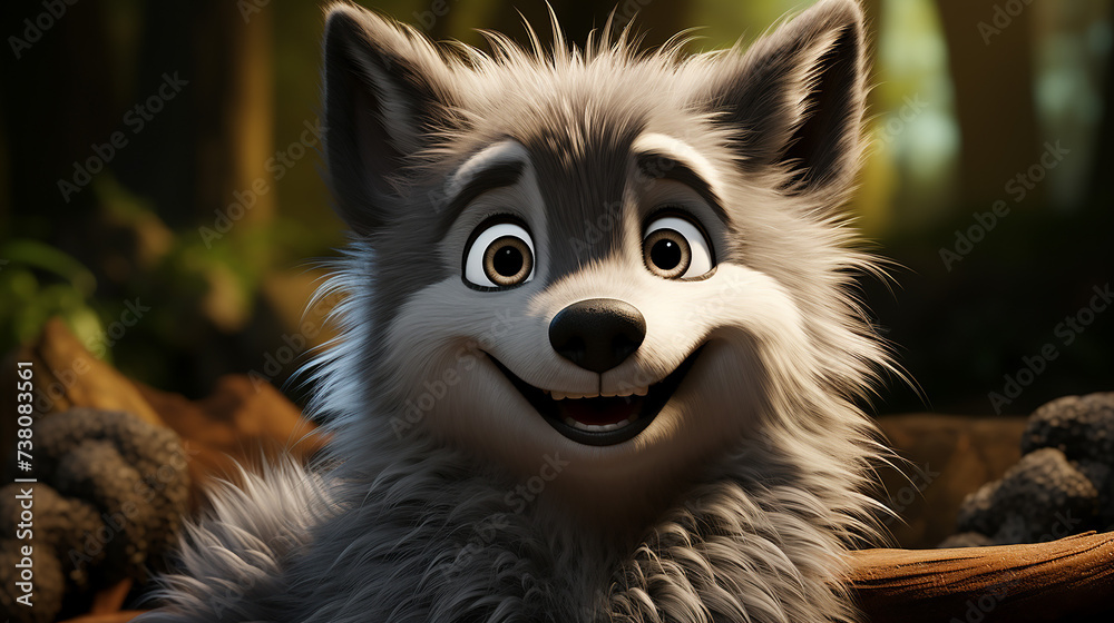 Obraz premium 3d wolf character