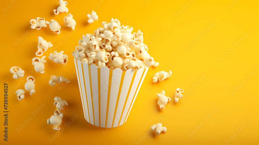 Popcorn with blurred background, cinema popcorn