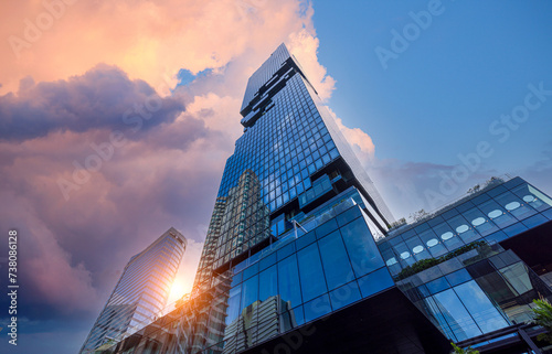 Thailand  Bangkok  Panoramic King Power Mahanakhon skyscraper.