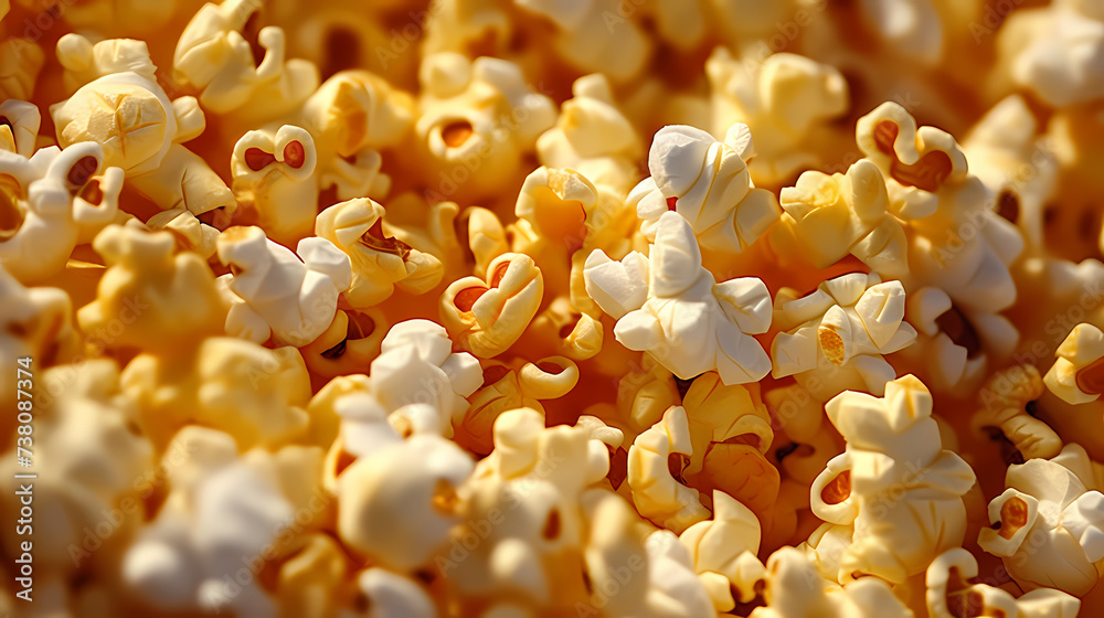 Popcorn with blurred background, cinema popcorn