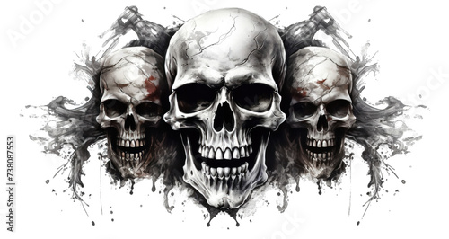 3d pirate skull png / transparent