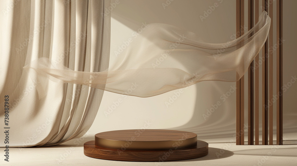 3d render, abstract minimalistic background, empty podium for product presentation, luxury clean design, 3D display podium brown background 3d render, abstract minimalistic background, empty podium for product presentation, luxury clean design, 3D display podium brown background