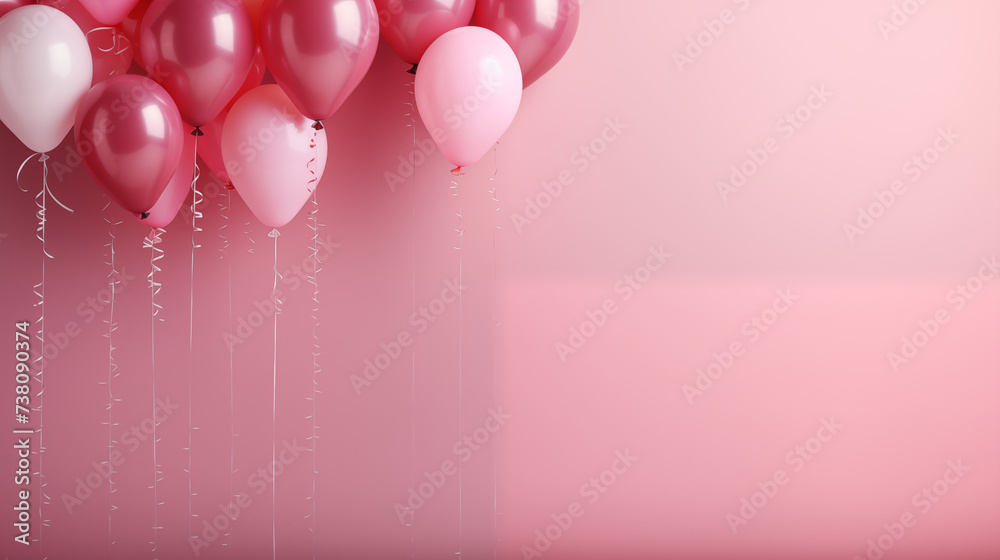 Minimalistyczne tło na życzenia urodzinowe - pastelowa tapeta z balonami