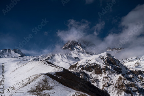 The Khachbegi Mountains  located in the city of Kachbegi. It is a long  complicated mountain range.