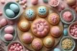 Spring's Sweetness, Iced Easter Cookies Sprinkled with Love, Surrounded by the Season's Pastel Hues
