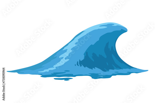 Animation water wave frame. Water splash for animation and visual effects. Sea or ocean wave with drops or splatters. Cartoon  illustration