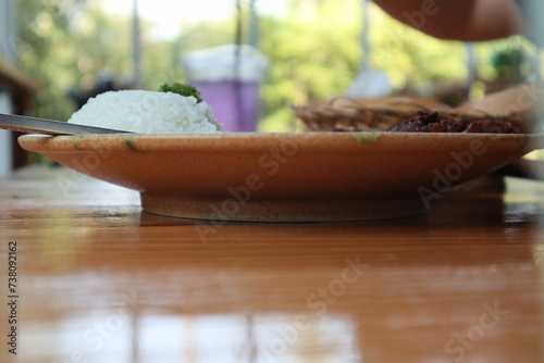 rice in a plate