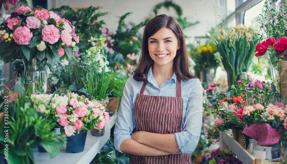 Business owner of a flower shop; florist's; florist; small business; flowers 