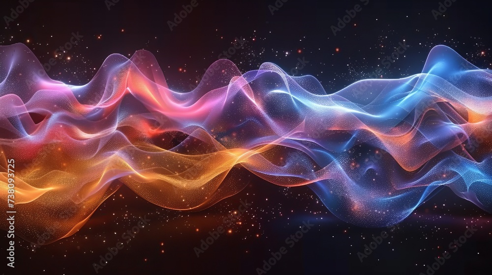Obraz premium abstract technology background with glowing particles.