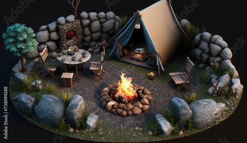 mini model of a camping place
