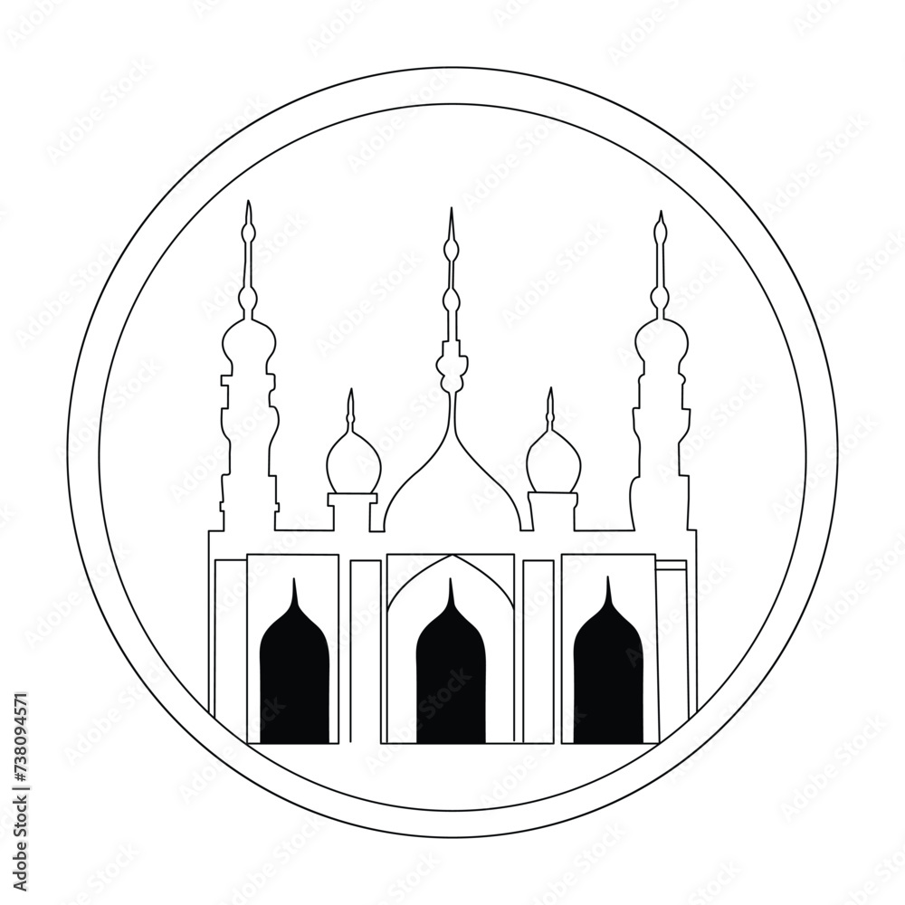 Ramadan Related single line art. Outline Symbol Vector Illustration. Ramadan Related single line art. Outline Symbol Vector Illustration.