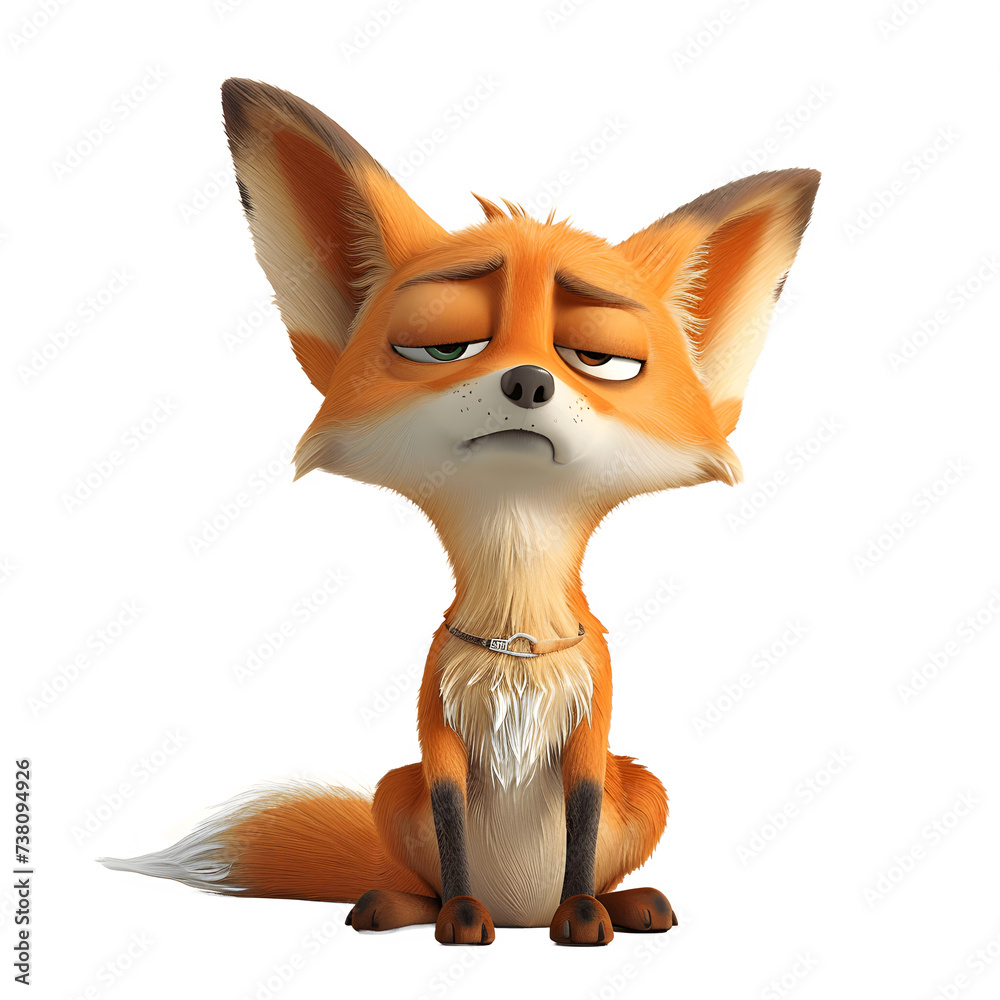 Feel the sadness as the cartoon fox gazes sadly into the distance. Feel the sadness as the cartoon fox gazes sadly into the distance.