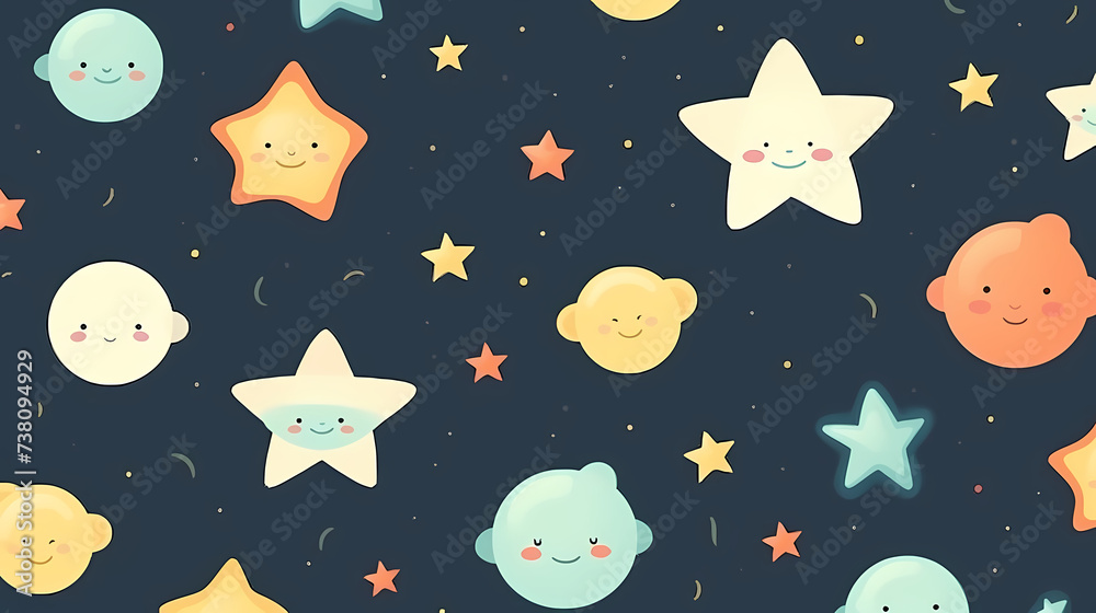 Cute stars doodle seamless pattern Cute stars doodle seamless pattern