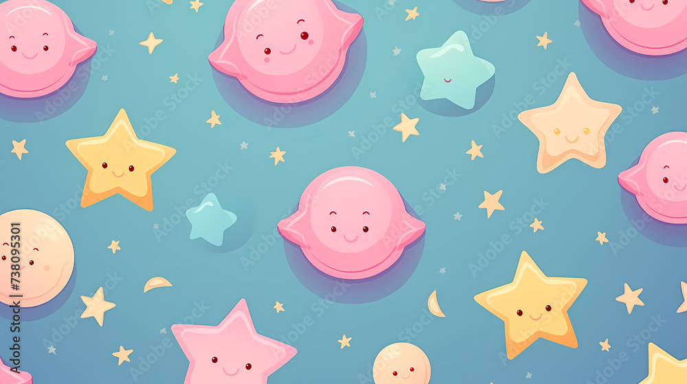 Cute stars doodle seamless pattern Cute stars doodle seamless pattern