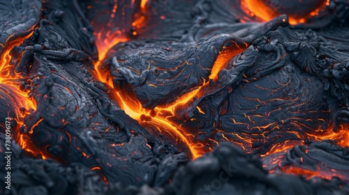 Burning coals in the fire close-up. Abstract background