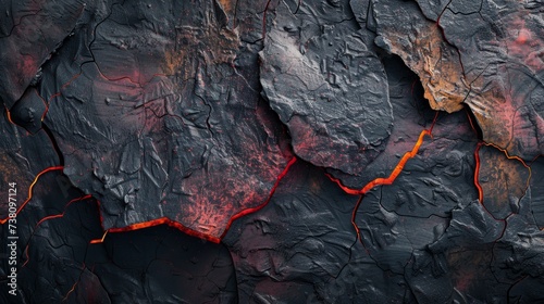 Volcanic black lava texture. Abstract background.