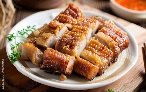 Crispy pork belly created with Generative AI tecnology.