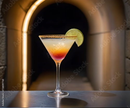 refreshing summer colorful cocktail drink advertisement menu banner, created using AI generative technology