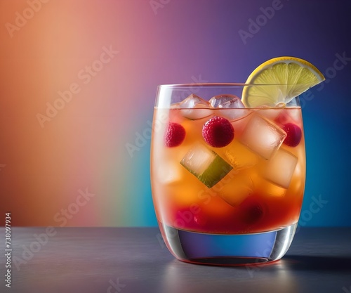 refreshing summer colorful cocktail drink advertisement menu banner, created using AI generative technology