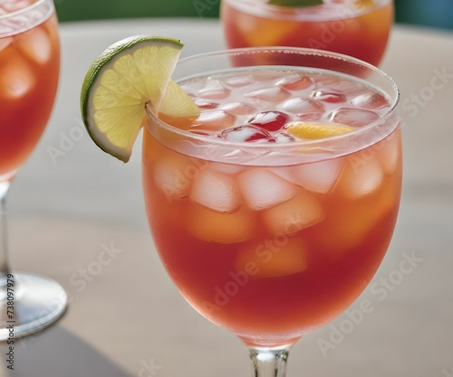 refreshing summer colorful cocktail drink advertisement menu banner, created using AI generative technology