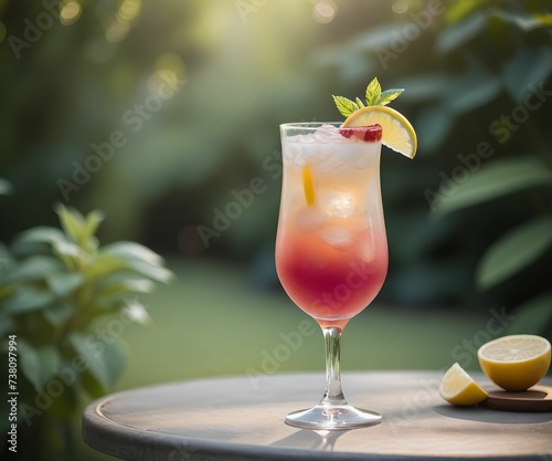refreshing summer colorful cocktail drink advertisement menu banner, created using AI generative technology