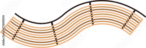 Top view of a bench for the architectural landscape plans. Entourage design. Vector.
