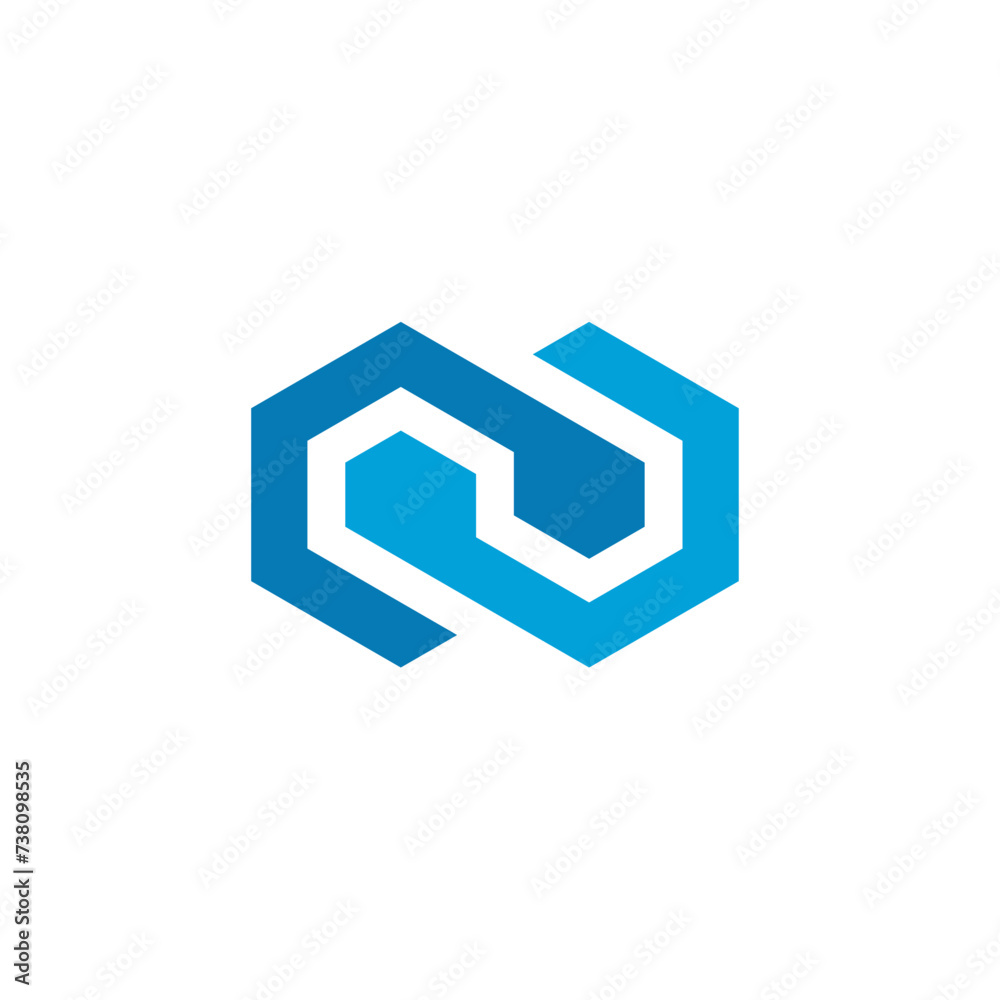 Infinite Cube Hexagon vector logo design Infinite Cube Hexagon vector logo design