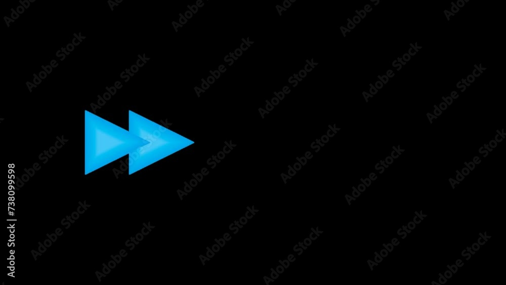 Blue arrows showing the direction to the right. Animation isolated on the alpha channel. Blue arrows showing the direction to the right. Animation isolated on the alpha channel.