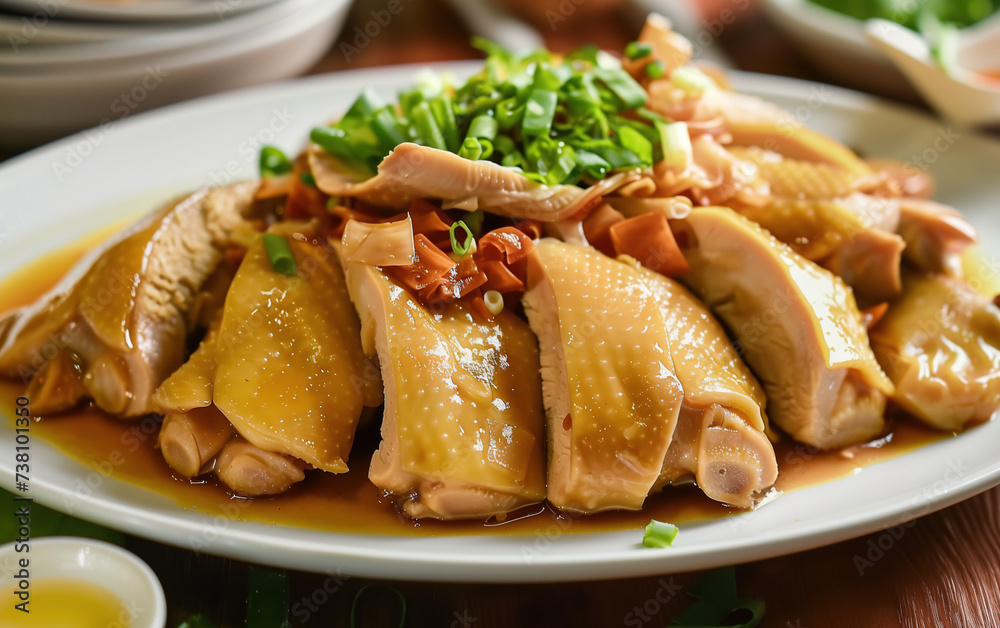 Chinese Cantonese Vegetable Boiled Chicken,created with Generative AI tecnology. Chinese Cantonese Vegetable Boiled Chicken,created with Generative AI tecnology.