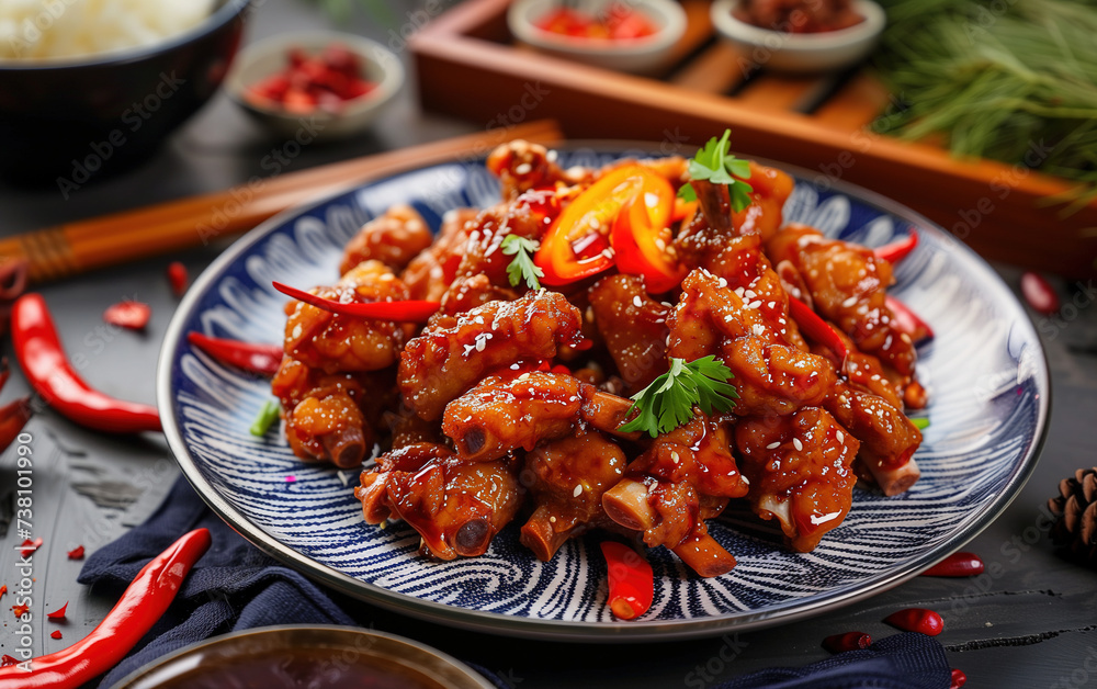 Fried Pork Crispy Bones,created with Generative AI tecnology. Fried Pork Crispy Bones,created with Generative AI tecnology.