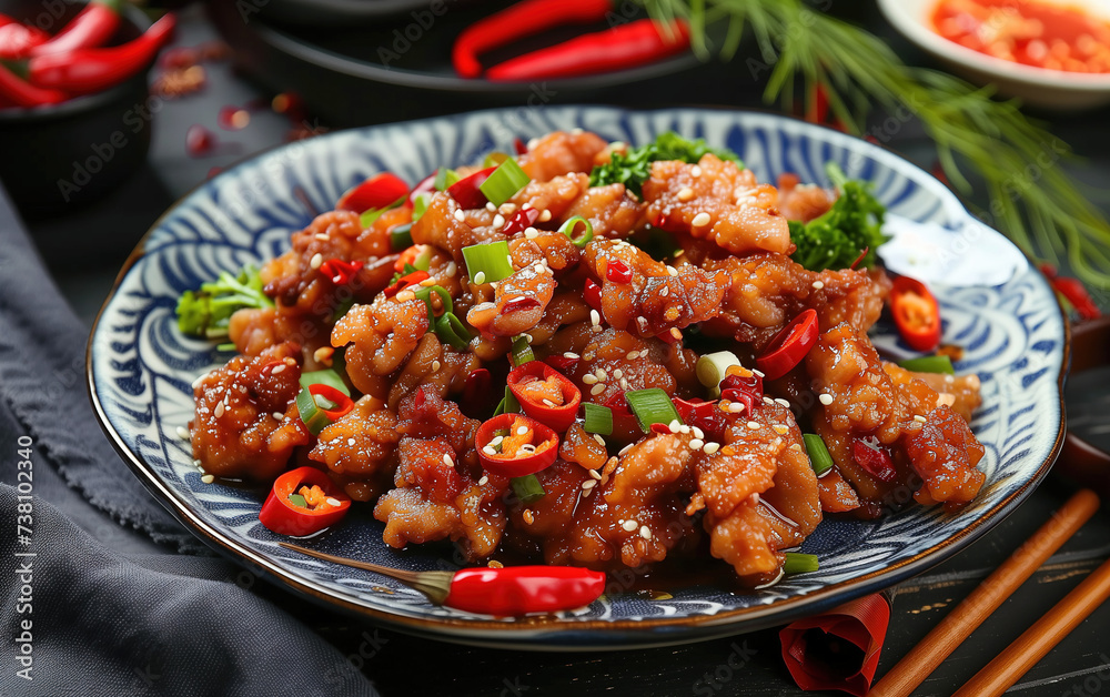 Fried Pork Crispy Bones,created with Generative AI tecnology.