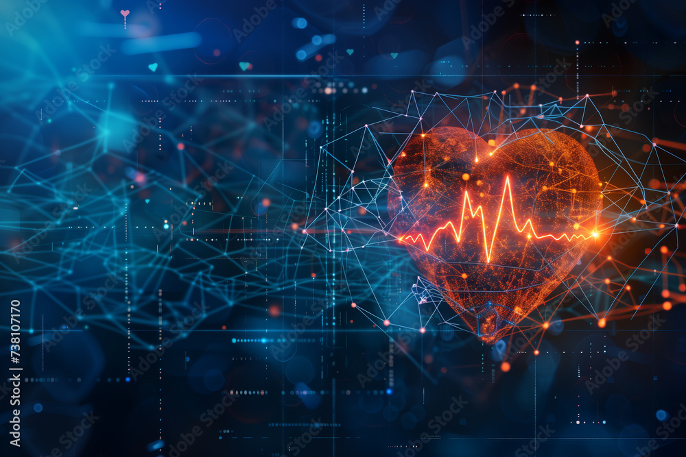 Digital Heartbeat and Health Data Concept