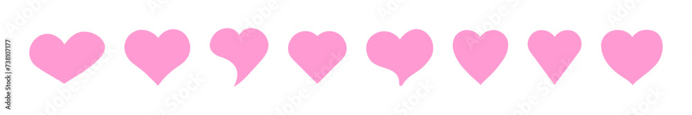 Set of heart icon. Various simple vector heart love. Set of heart icon. Various simple vector heart love.