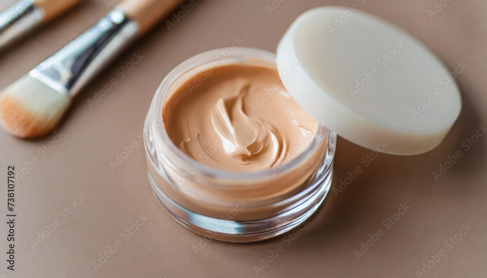 Smooth cosmetic concealer cream on flat surface, minimalist backdrop