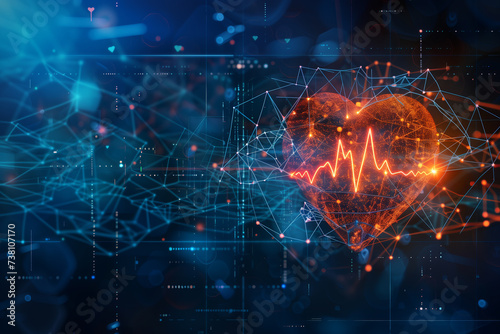 Digital Heartbeat and Health Data Concept
