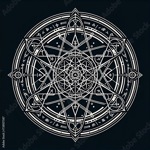 Magic circle collection, pentagram, magic symbol for witch and magician. Horror game art. Halloween concept photo