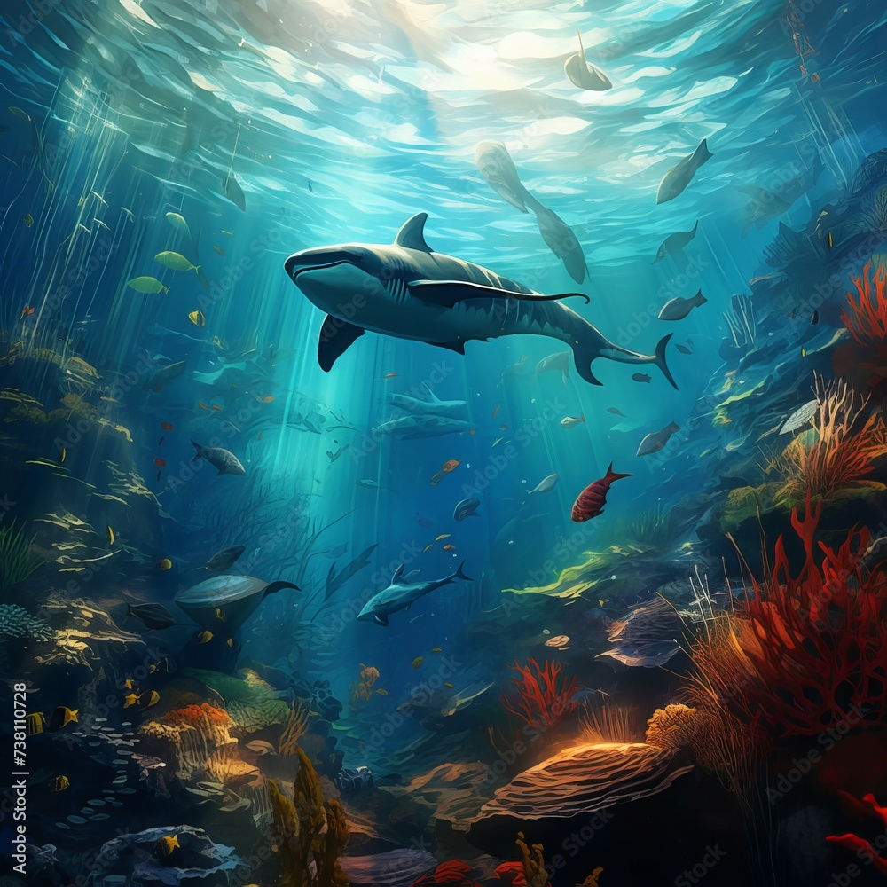 Obraz premium sharks in the sea
