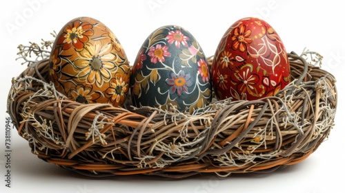 Fototapeta Ester Eggs in basket