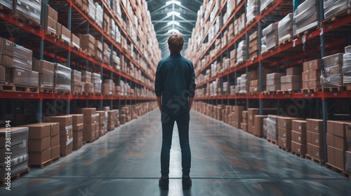Warehouse. Supply chain managers leverage the system to monitor supply chain performance metrics such as lead times, order fulfillment rates, and supplier performance by accessing data, train, busines photo