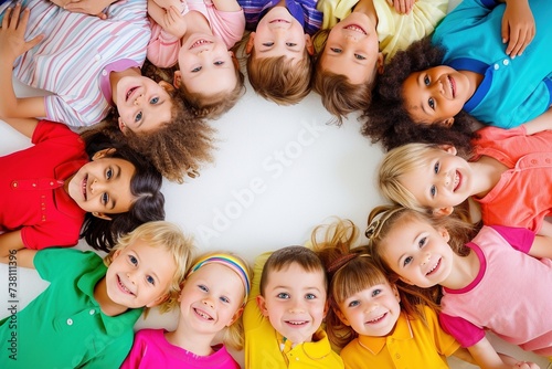 Joyful Frame  Happy Children Forming a Border of Smiles