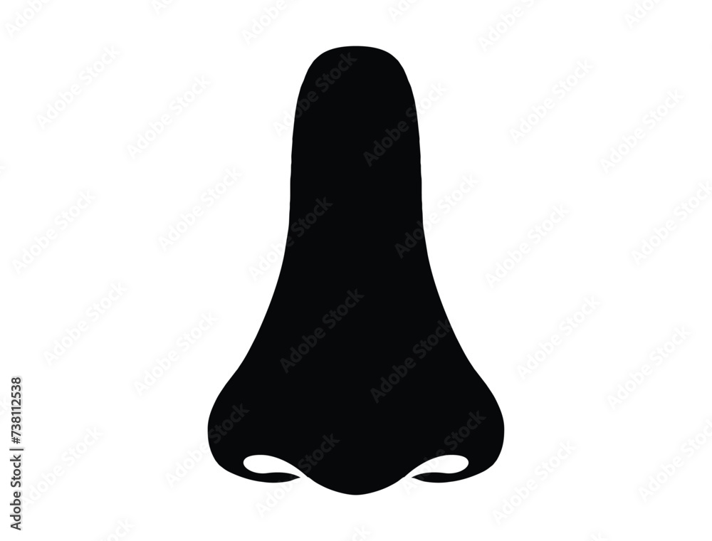 Nose silhouette vector art white background Nose silhouette vector art white background