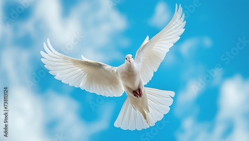 White dove on sky