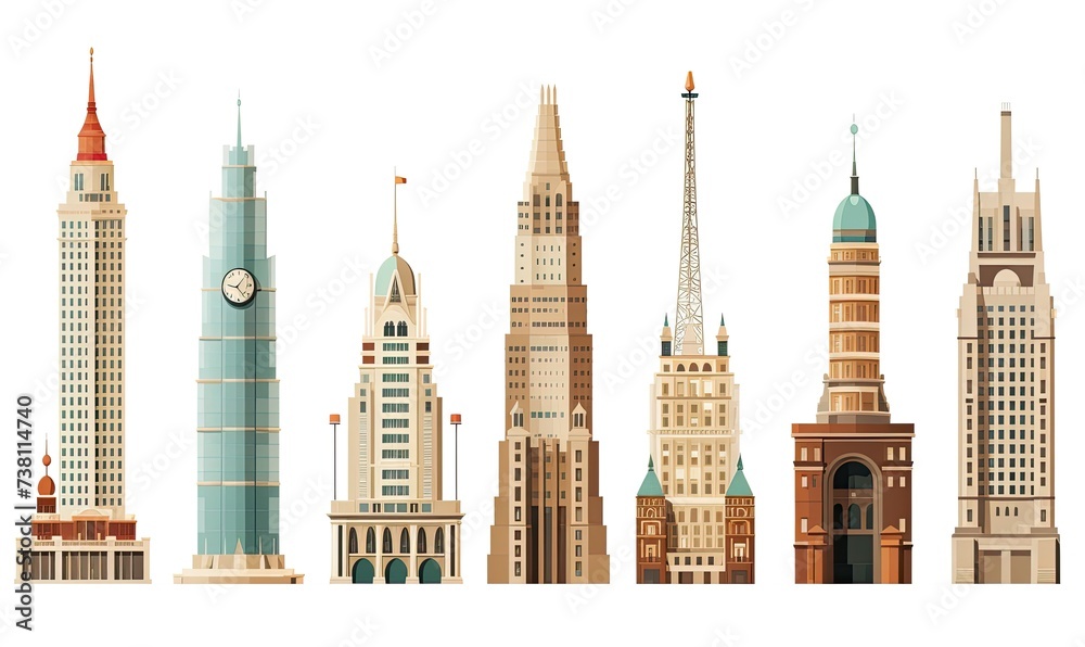 Group of Tall Buildings in Urban Landscape