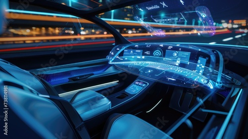 Conceptual design of a self-driving car with transparent displays with passenger