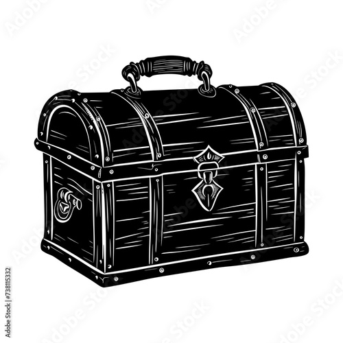 Silhouette Treasure Chest black color only