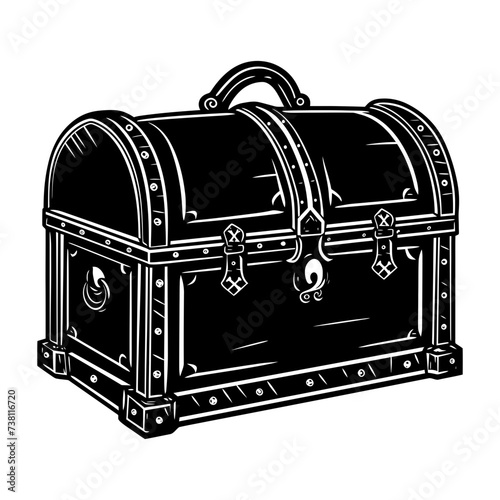 Silhouette Treasure Chest black color only