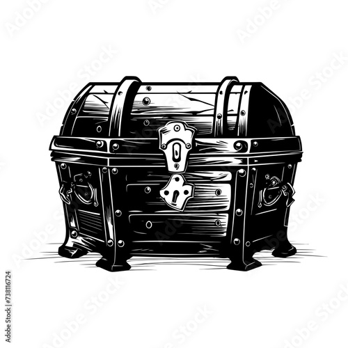 Silhouette Treasure Chest black color only