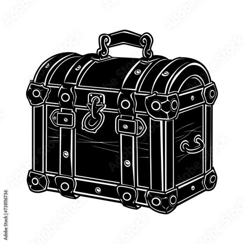 Silhouette Treasure Chest black color only